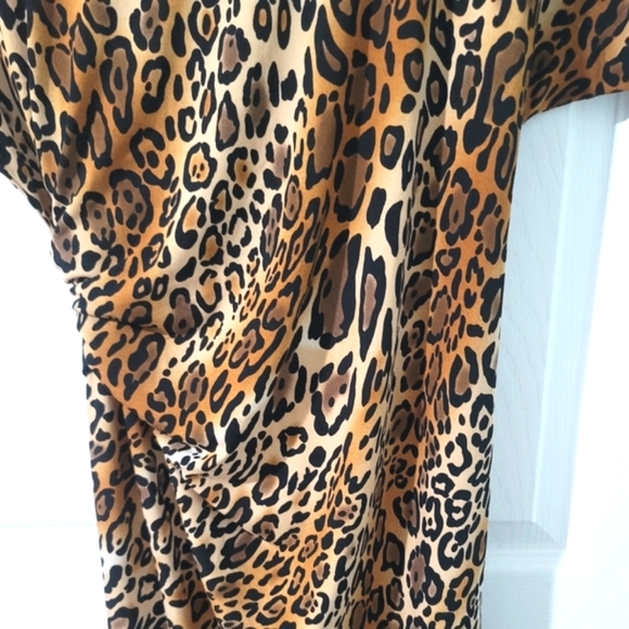 Tiana B. New York Women's Leopard Print Waist Tie Midi Dress Size XL - Picture 5 of 12